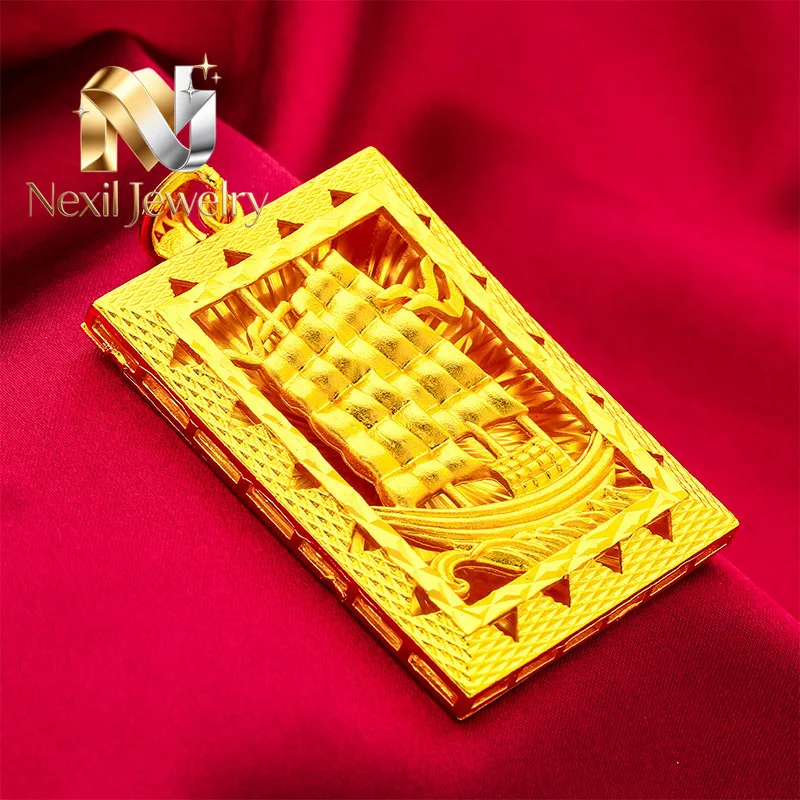 

Nexil Jewelry Nexil Jewelry 24K Gold Smooth-Sailing Men's Pendant, AU999 Pure - Tough 3D Sailboat Style, Texture Refraction,