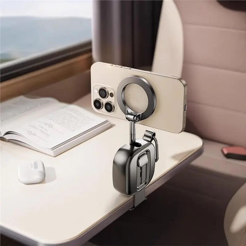 【إعادة الاستقبال】العالمي 360 °   حامل هاتف مغناطيسي محمول قابل للتعديل، حامل ثلاثي القوائم قابل للطي/حامل سفر متعدد الوظائف