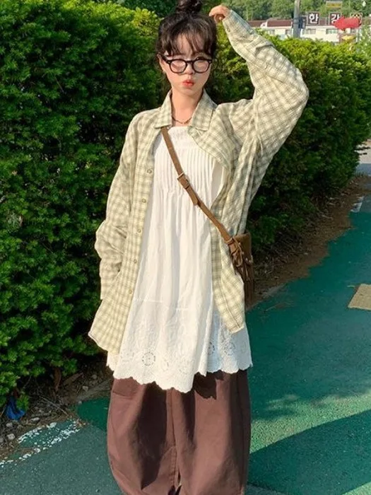 Verão novo branco bordado  vestido f moda fresco estilo em camadas wearable estilo coreano viagem gável saia li...