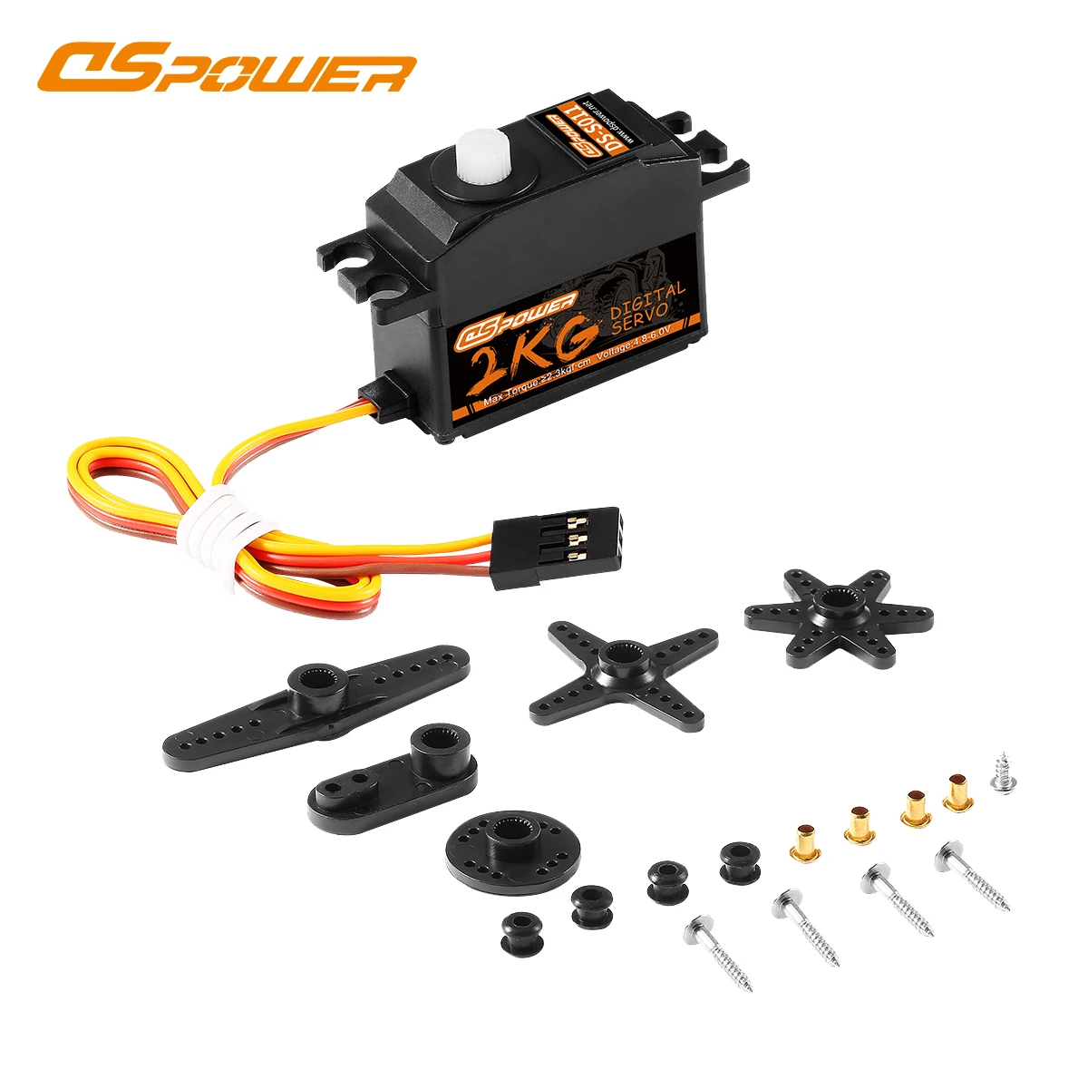 DSPOWER 2KG デジタルメタル/プラスチックギアサーボ 4.8~6.0V モーター 1/12 1/14 RCカー クローラー MN128 ヘリコプター ドローン ボート おもちゃパーツ用