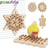 Parrot Chewing Toys Natural Wooden Parrots Block Cork Puzzle Toy Hanging Small Birds Playing Tearing Toy Bird Accessories