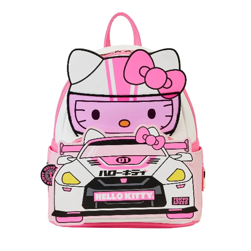 حقيبة ظهر Hello Kitty Kawaii Loungefly حقيبة ظهر لطيفة مطبوعة لطلاب المدارس الابتدائية حقيبة ظهر صغيرة كرتونية هدية عيد ميلاد للفتيات