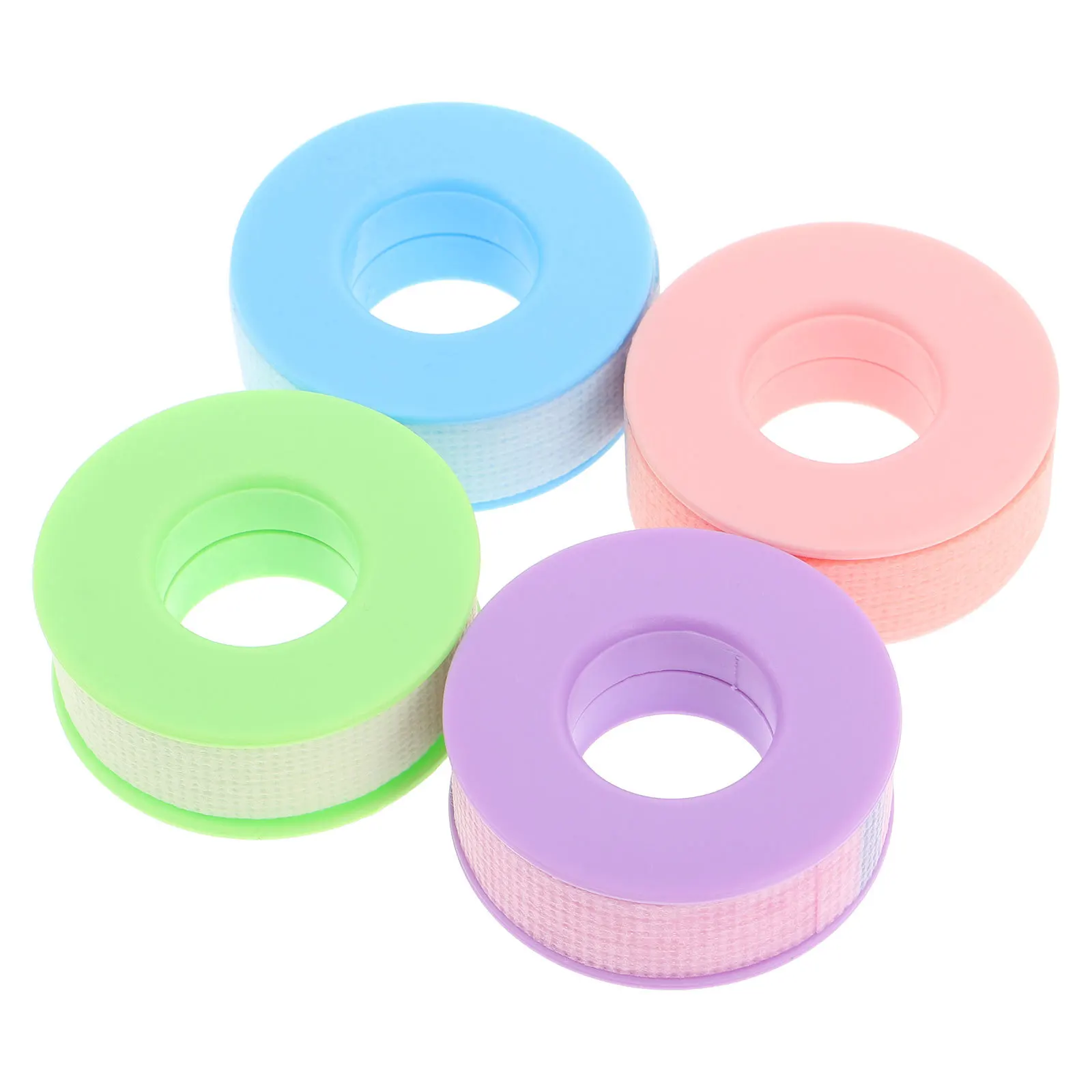 

4 Rolls Lash Tape for Eyelash Extensions 1.25cm Silicone Gel Soft Breathable Micro Porous Makeup Tape Multicolor Comfortable