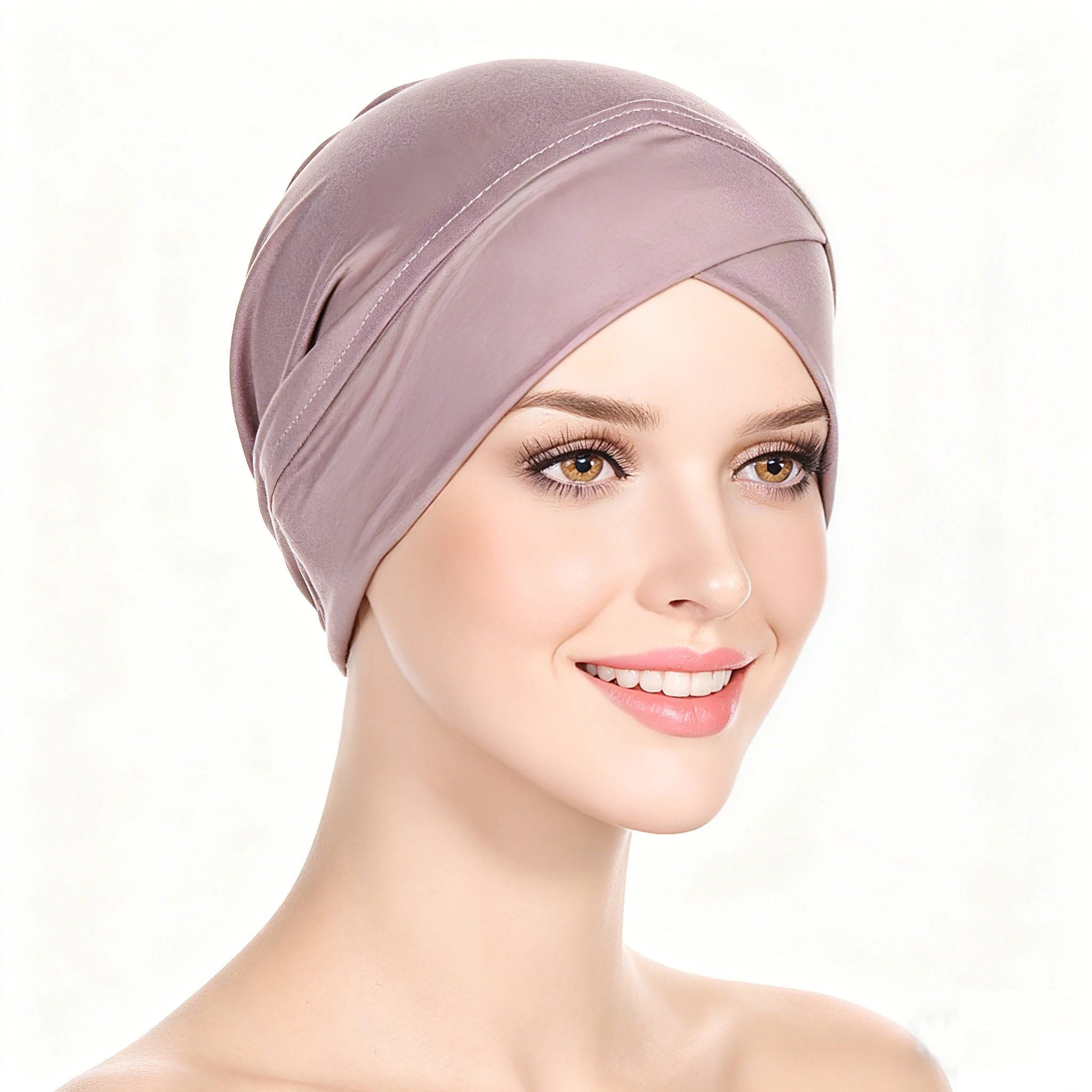 

2026 New Muslim Fashion Bandana Headwear Bonnet Head Wrap Sleep Cap Soft Strech Indian Inner Hijabs Turban Hat