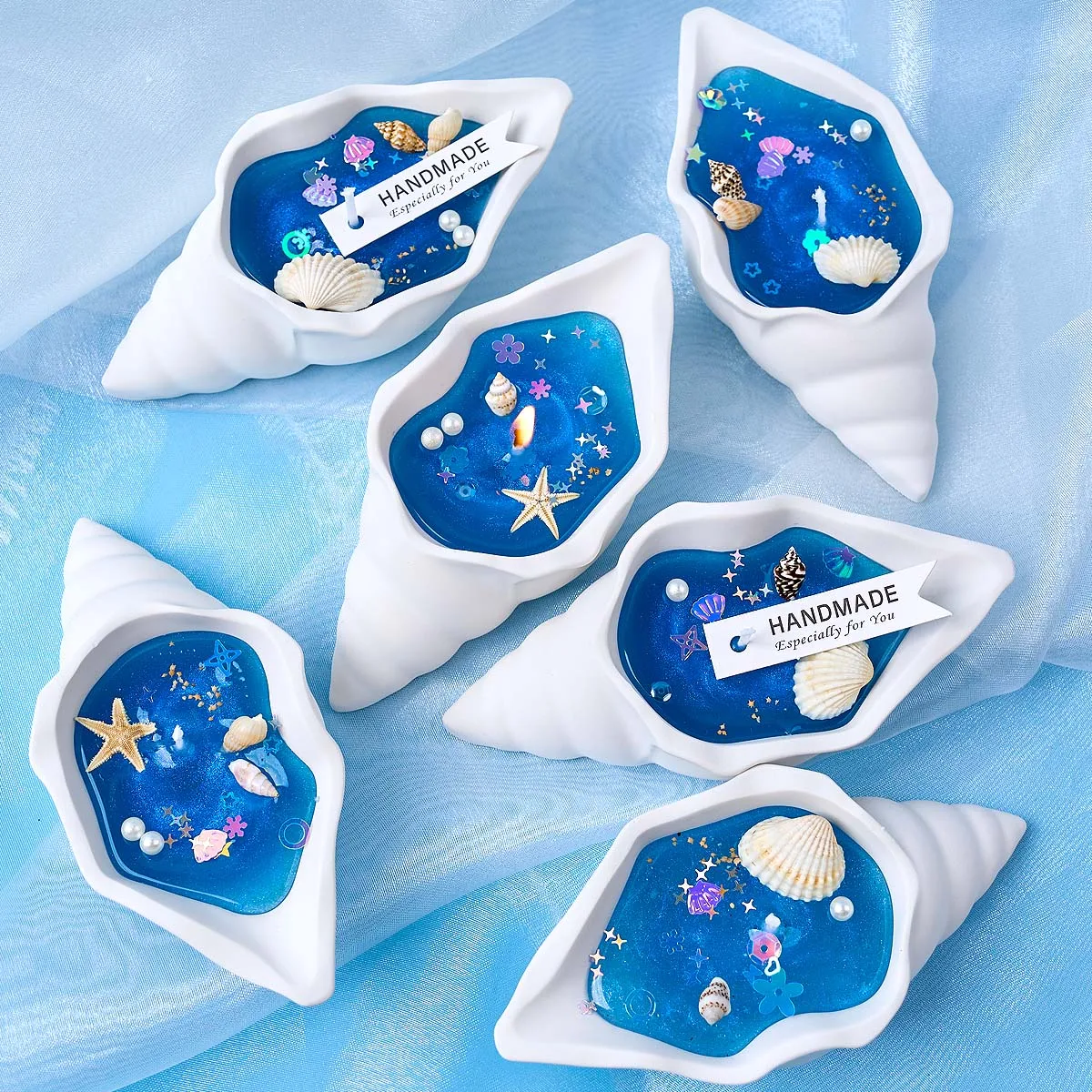 Conch Candle Jar Silicone Mold DIY Jewelry Storage Box Casting Molds Plaster Concrete Resin Flowerpot Crafts Making Home Decor