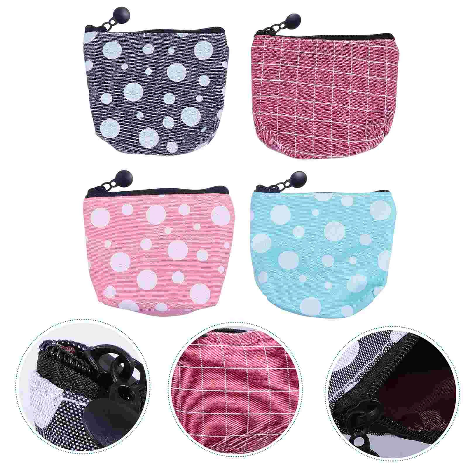 

4 Pcs Girl Mini Coin Purse Men and Women Red Travel Oxford Cloth Key Pouch Sanitary Pad Bag