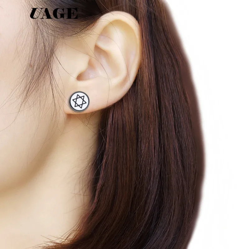 UAGE  Punk Funny interesting Screw Stud Earrings For Men & Women Anti Allergic Stainless Steel Body Piercing Ear jewelry