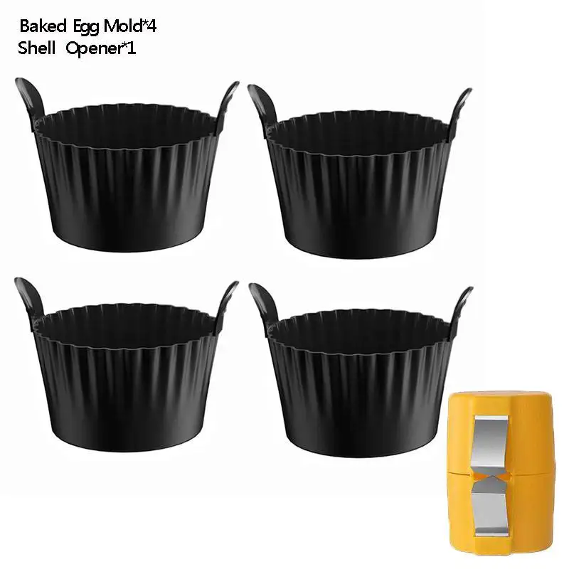 1/4 Stuks Siliconen Cupcake Mallen Non-stick Hittebestendige Bakvormpjes Voor Air Friteuse Ovens Air Friteuse Siliconen Mand Ei Poacher
