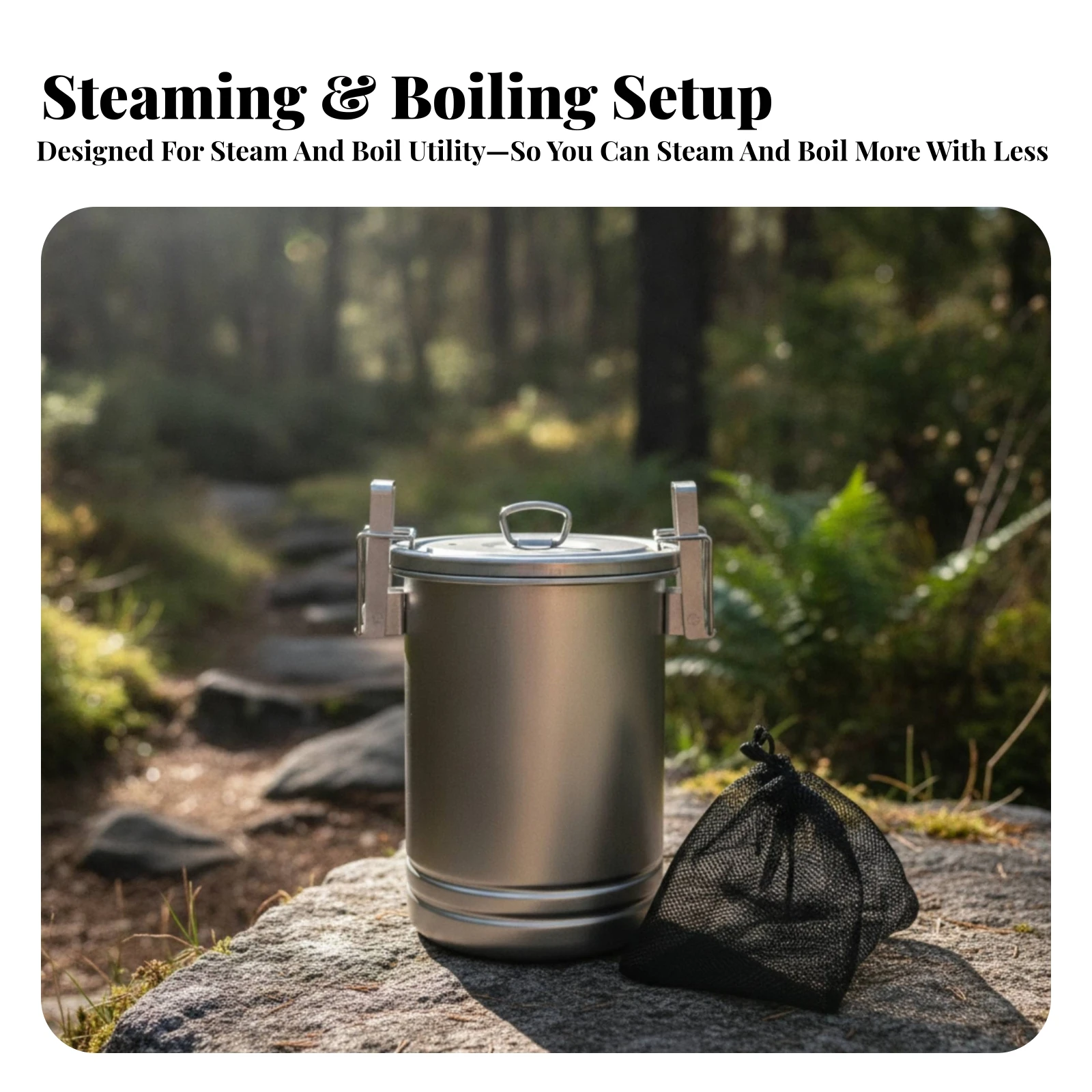 Camping Lightweight Cooking Pot - Casserole de camping avec couvercle, ustensile