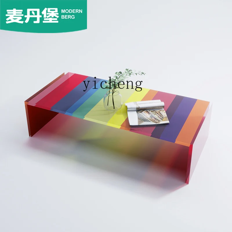 LYY  coffee table simple modern light luxury colorful acrylic coffee table mobile plexiglass tea table