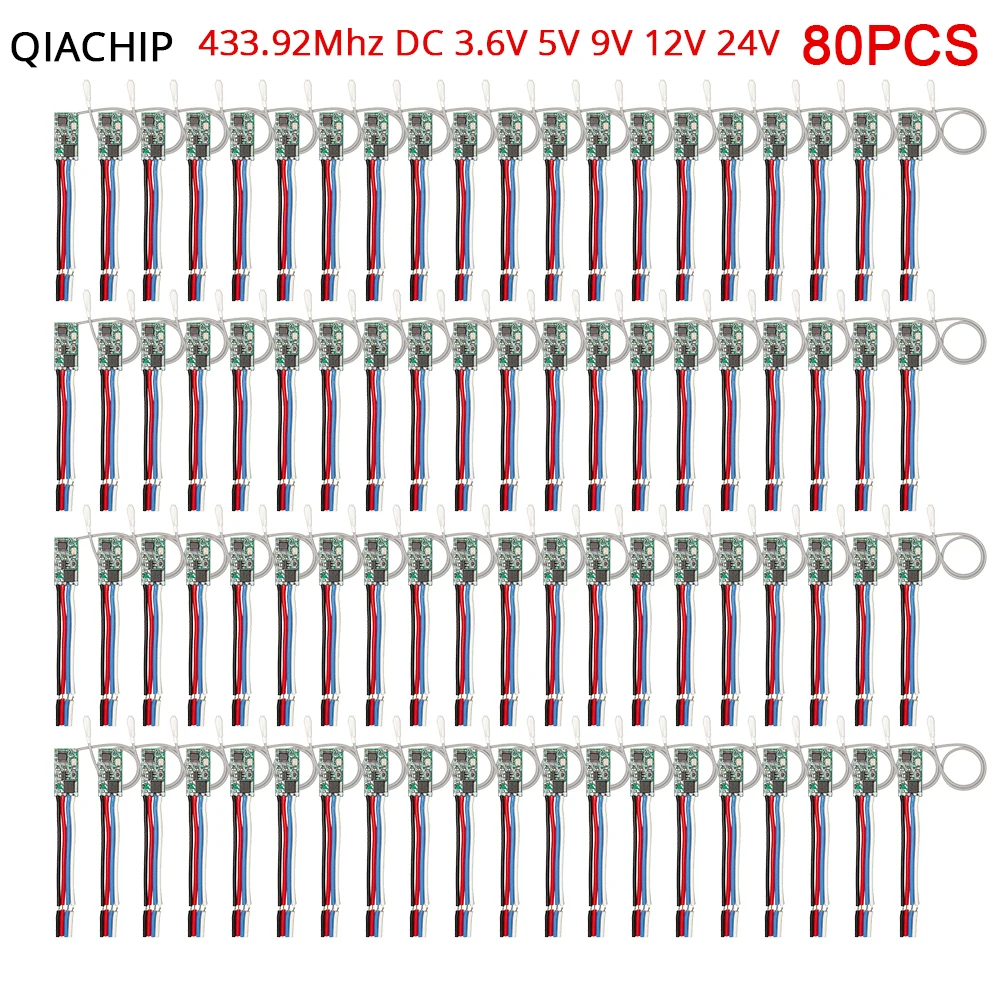 QIACHIP RF 433.92MHz bezprzewodowy przełącznik zdalnie sterowany przekaźnik DC 3.6 V 5V 9V 12V 24V zestaw sterownik światła LED przekaźnik odbiorczy