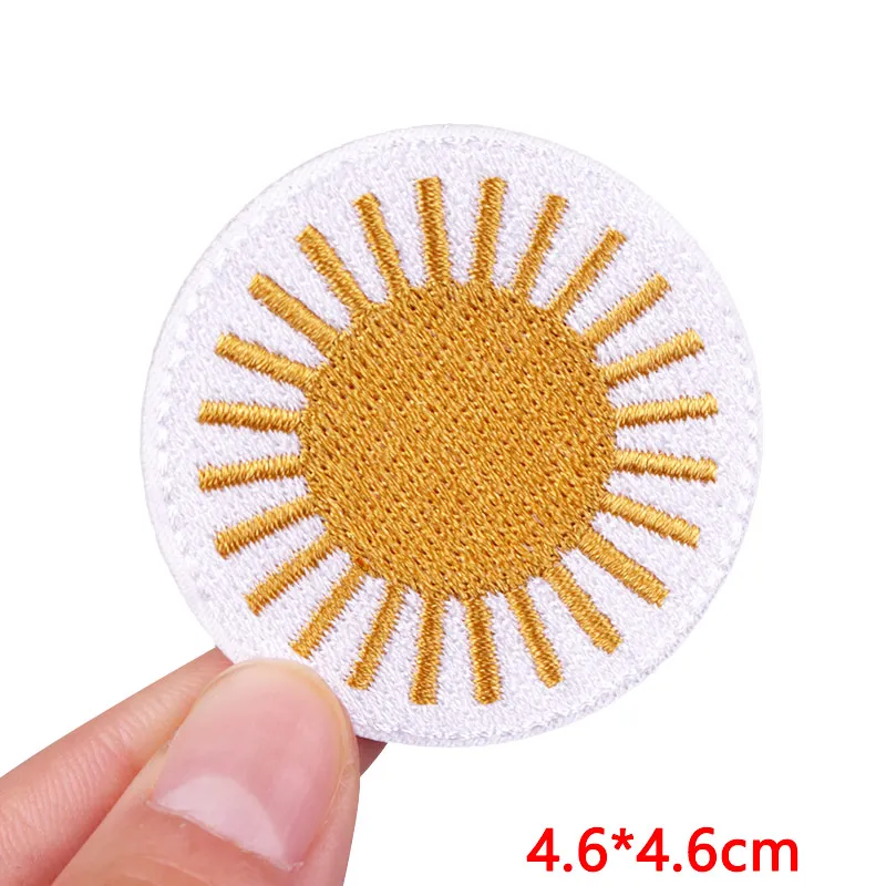 Sun Embroidery Patch Butterfly/Rainbow Iron On Patches For Clothing DIY Embroidered Patches On Clothes Backpack Sewing Stickers