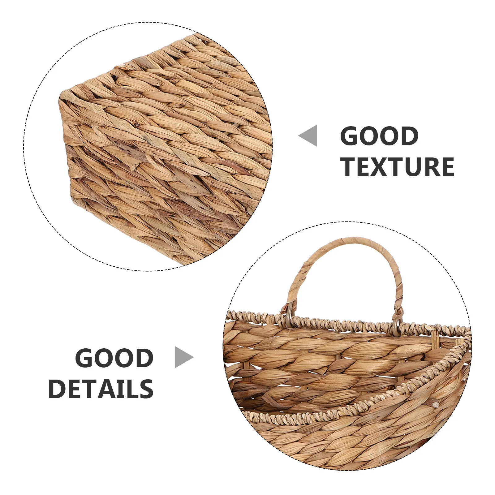 Woven Rattan Hanging Wall Basket Indoor Outdoor Plant Holder Space Saving Breathable Flower Planter Bohemian Style Decor