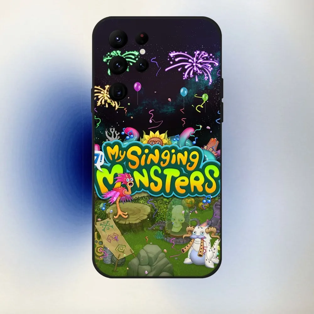 My Singing M-Monsters Phone Case For Samsung S24,23,22,30,21,10,9,Ultra,Plus,Lite,FE,5G Black Soft Case