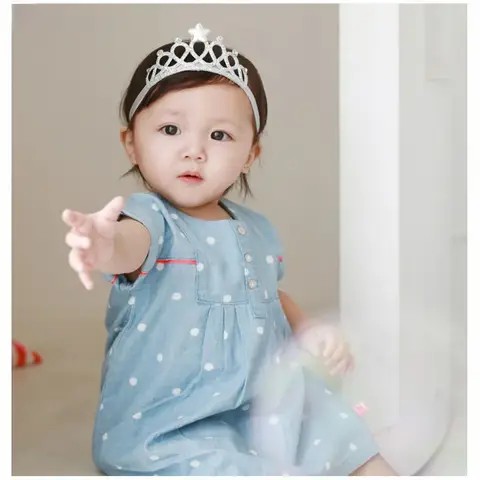 1 st Prinsesskrona Glänsande Guld Silver Tiara Hårband Barn Baby Flicka Födelsedagsfest Dekoration Pannband Håraccessoar 8 best sales babytiara - №8