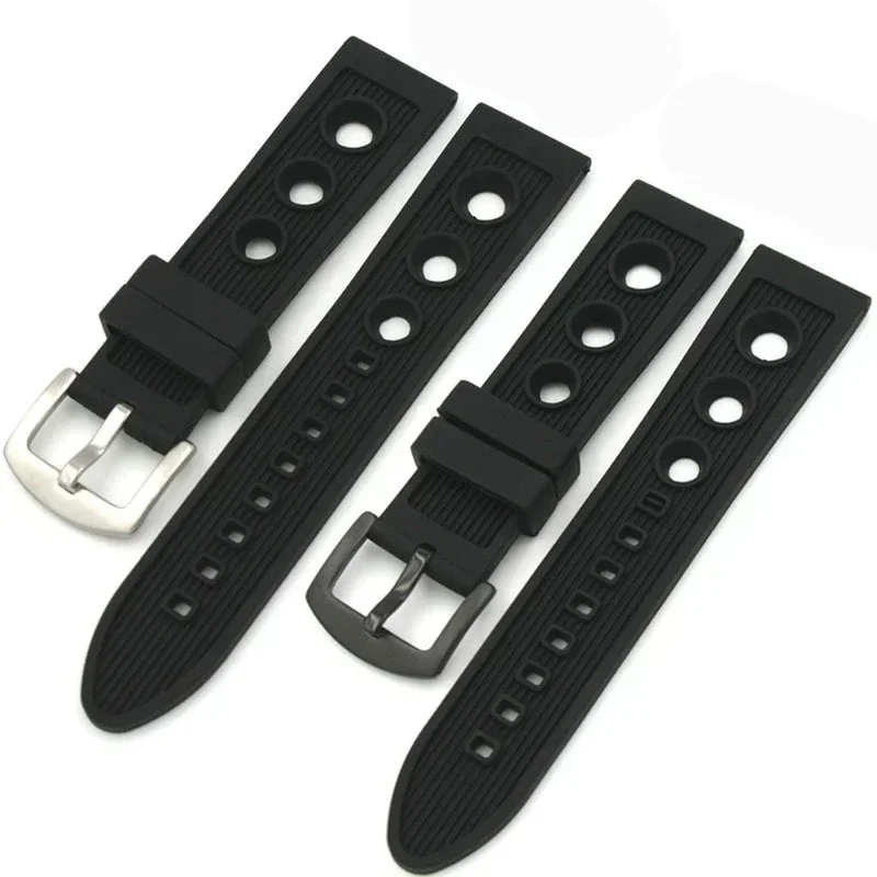 Impermeável respirável Silicone Wrist Strap, pulseira universal para Rolex Seiko, 22mm correias de borracha, masculino e feminino pulseira cinto