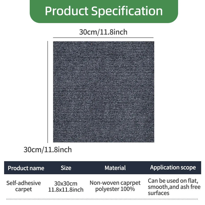 10/20pcs 30x30cm Self Adhesive Carpet Floor Tiles Sticker Square Rugs Peel and Stick Mat Flooring Room Bedroom Home Decor