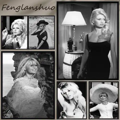 French Movie Star Brigitt-e B-Bardot Poster Stylish Waterproof Wall Decals - Self-Adhesive, All-Room Use, Perfect Gift Choice
