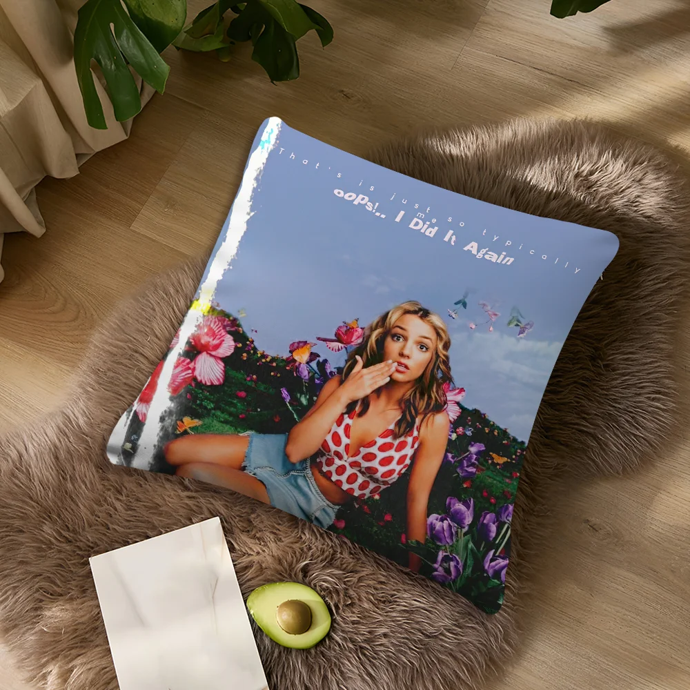 Singer B-Britneys S-Spears Kissenbezug, Wohnzimmer-Akzent, Couch-Rückenstütze, quadratisches Lounge-Kissen, bequemer Kissenbezug für erholsame Nickerchen – Detail 8