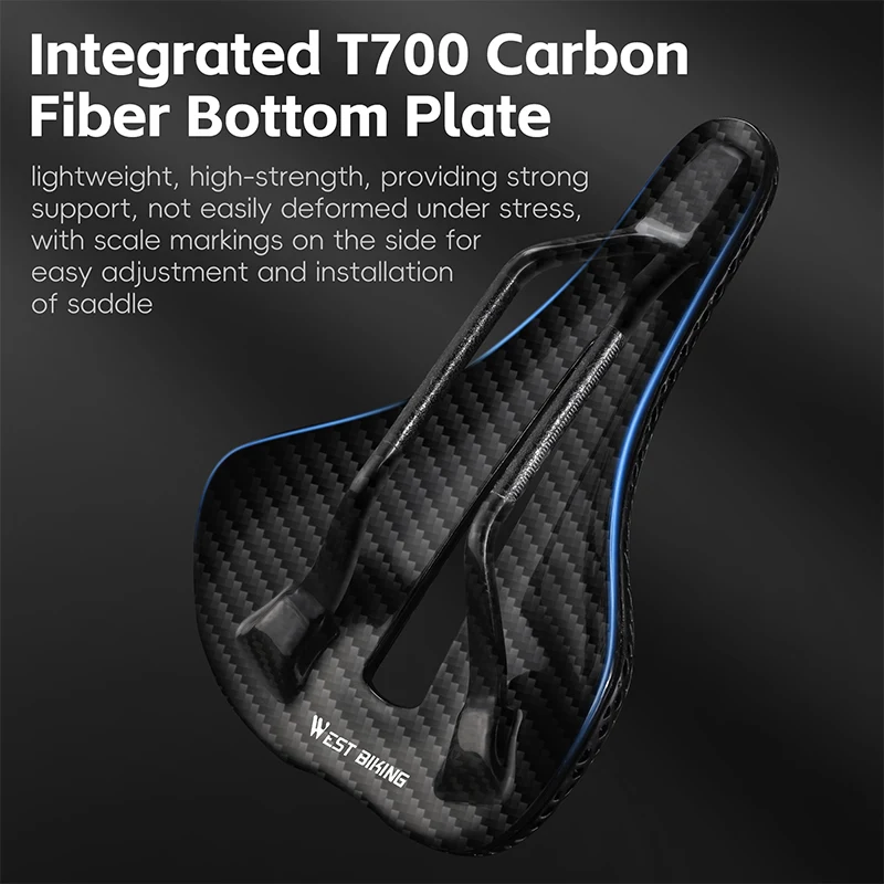 

Велосипедное седло WEST BIKING с 3D-печатью, из углеродного волокна T700, мягкое, амортизирующее, для шоссейных велосипедов, легкое, 158 мм, 3D-седло