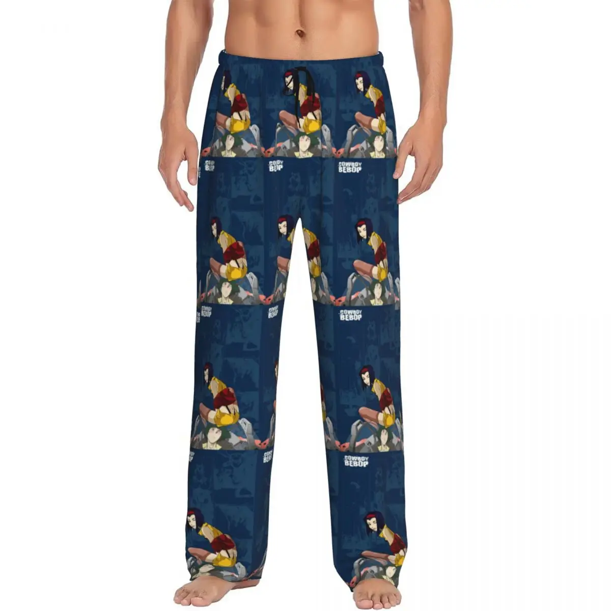 مخصص كاوبوي البيبوب أنيمي بيجامة السراويل ملابس خاصة للرجال حزام مطاط الكرتون مانغا قيعان صالة النوم مع جيوب #1