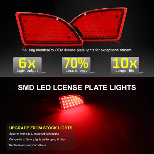 Imagen 2 del producto 2X luz Led reflectora de parachoques trasero para Mazda 3 Hatchback 2013-2016 Axela BM 2013-up Axela BL 2009-13 OEM # BCW8515L0B BCW8515M0B