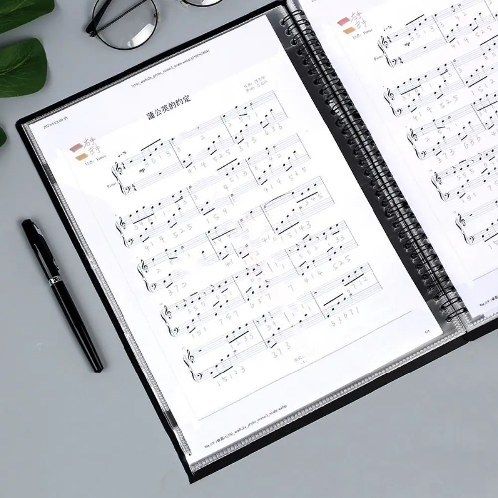 Carpeta de cubierta A4 para partituras, elegante y duradera, cuaderno de hojas sueltas, impermeable, creativa, carpeta de presupuesto para profesores