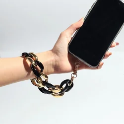 Trend Acrylic Colorful Chunky Chain Phone Strap Lanyard Chain for Mobile Phone Portable Hang Cell Phone Accessories