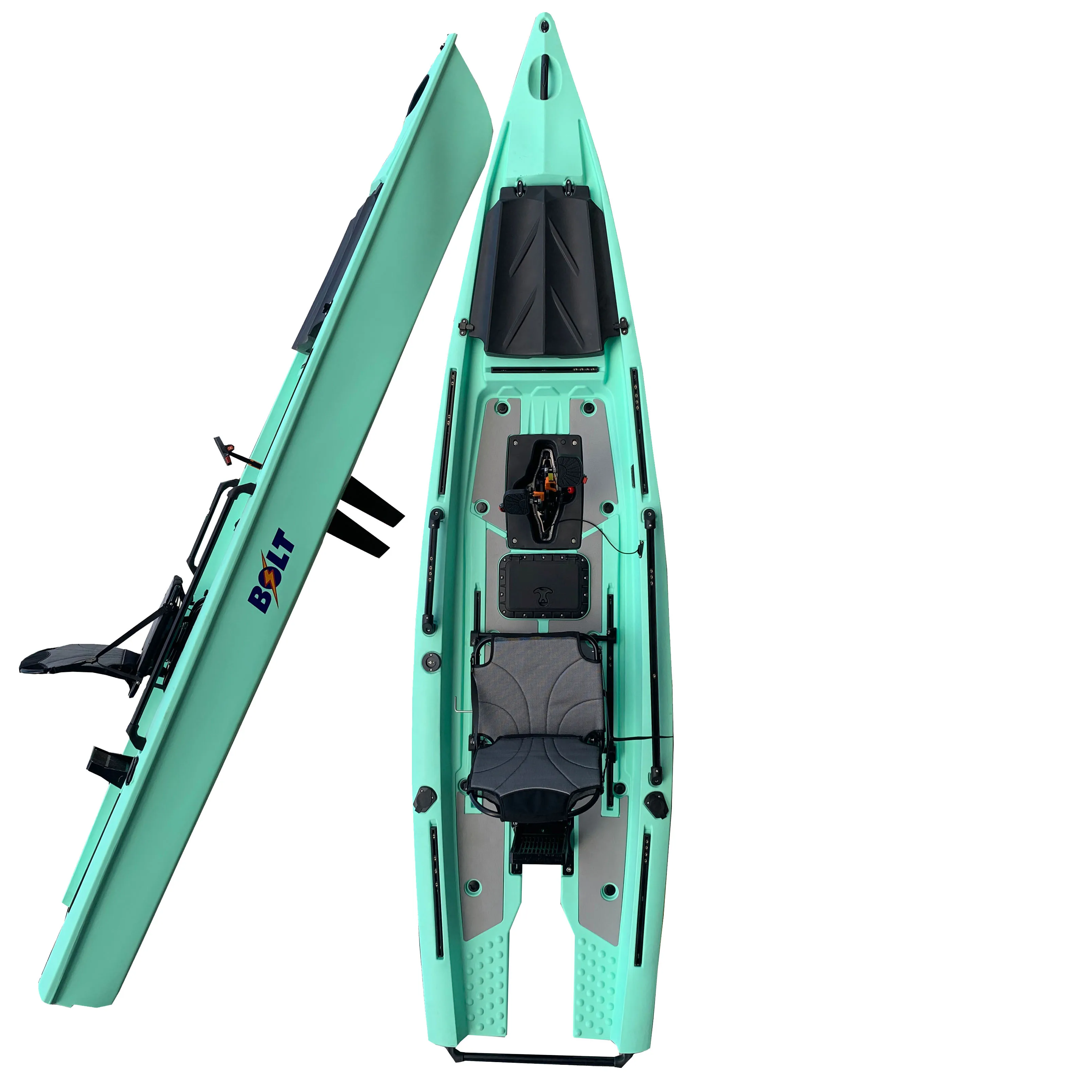 

zero Kayak Pedal Drive Solo Skiff Boats Fishing Canoe/kayak with Electric Motor Set on Top Propeller Fin Pedal Drive