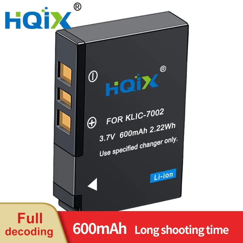 

HQIX for Kodak EASYSHARE V530 V630 ZOOM Camera KLIC-7002 Charger Battery