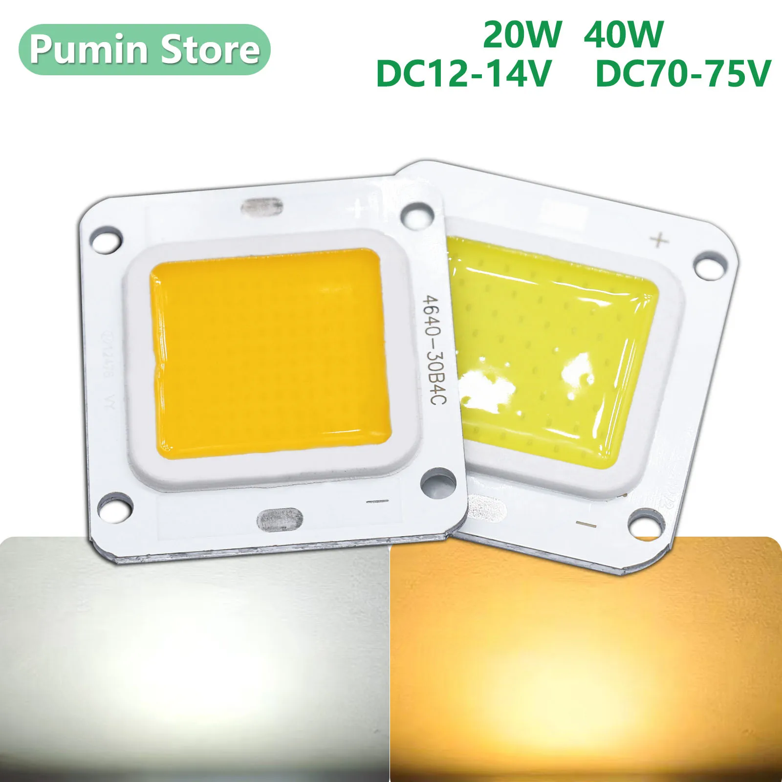 DC12V LED COB Chip DC70V 14V Super Power 20W 40W aluminum For Floodlight Light source Accessories Outdoor lighting Cool White