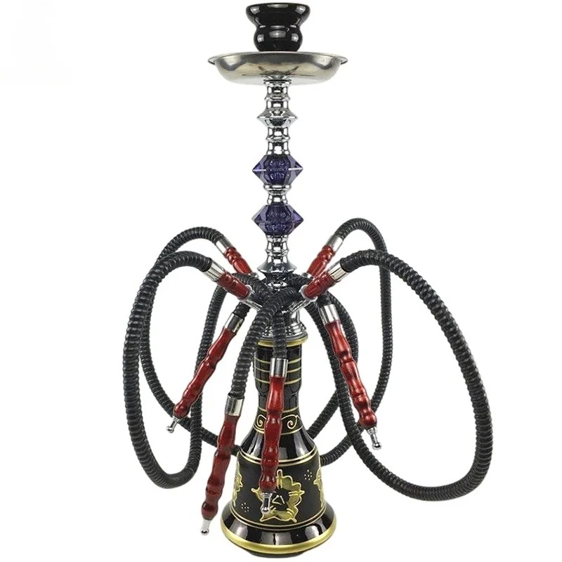 

Travel Size Iron Hookah Complete Set Mini Shisha Pipes Dual Hookah for Couples