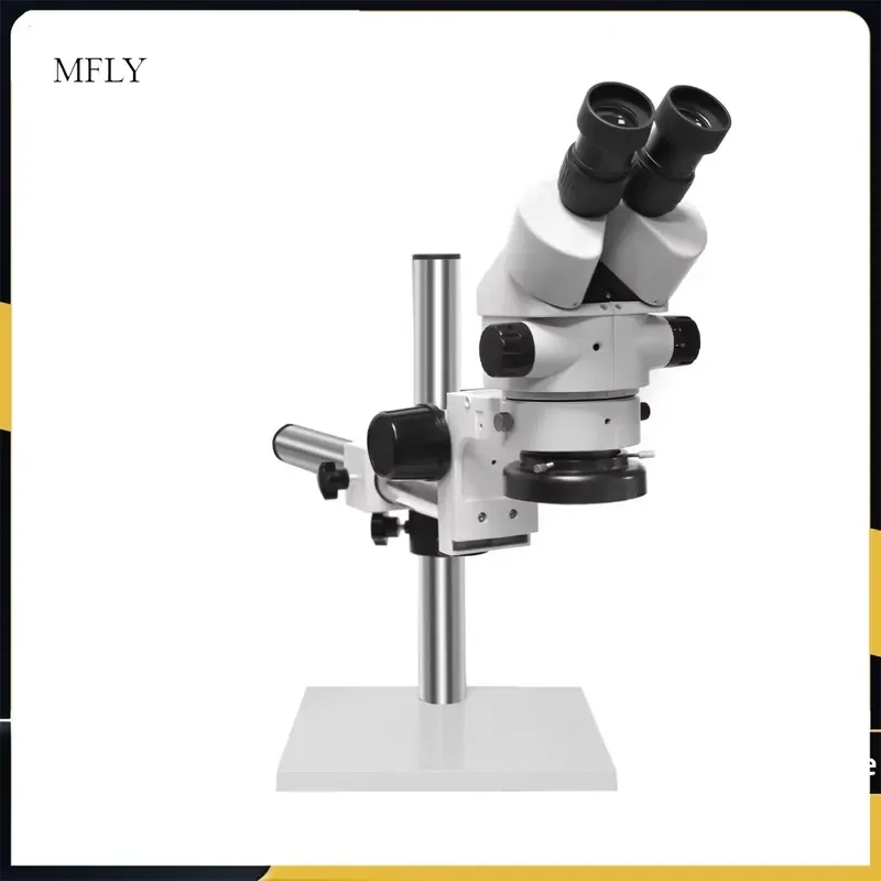 HH-MS02A Series Zoom Trinocular Stereo Microscope 7X-45X on Single Arm Boom Stand