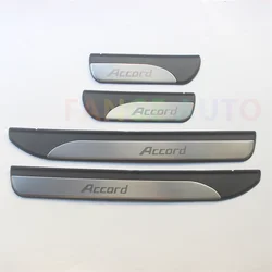 4PCS ABS Stainless Steel Door Sill Scuff Plate Auto Pedals Protector Cover For Honda Accord 2013-2017 9TH