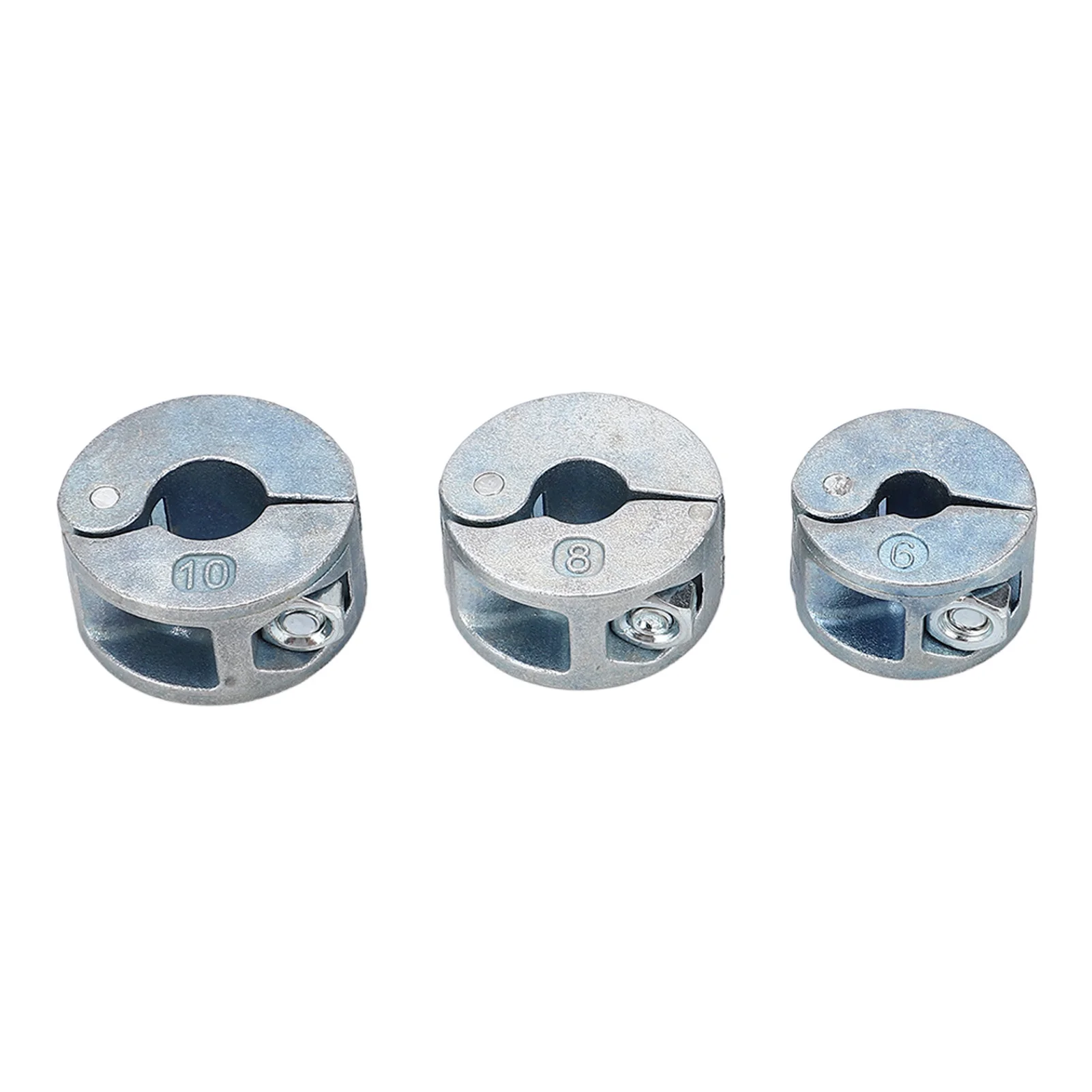 Collares de tope de broca de 3 piezas, aleación de Zinc, anillos de tope de profundidad de perforación con llave hexagonal tipo abierto