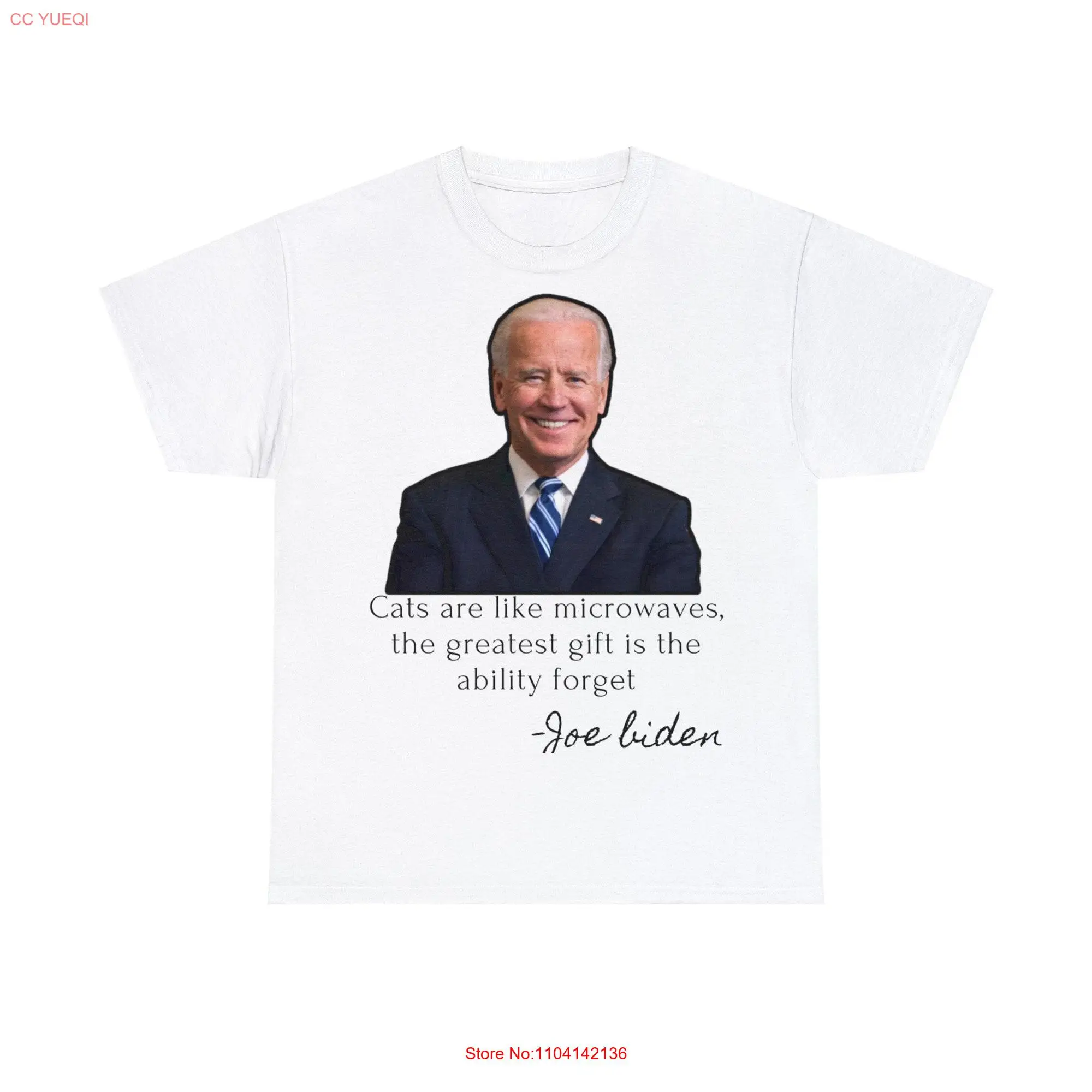 Joe biden mumbling Heavy Cotton T Shirt gift joke meme oddly specific quotes long or short sleeves