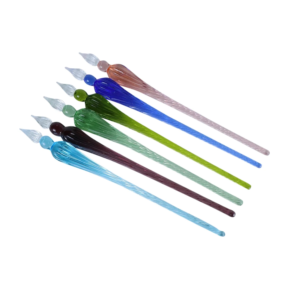 1PC Vintage Glass Dip Dipping Pen Art Painting Supplies Handmade Glass Dip Pen Filling Ink Signature Calligraphy Fountain Pen
