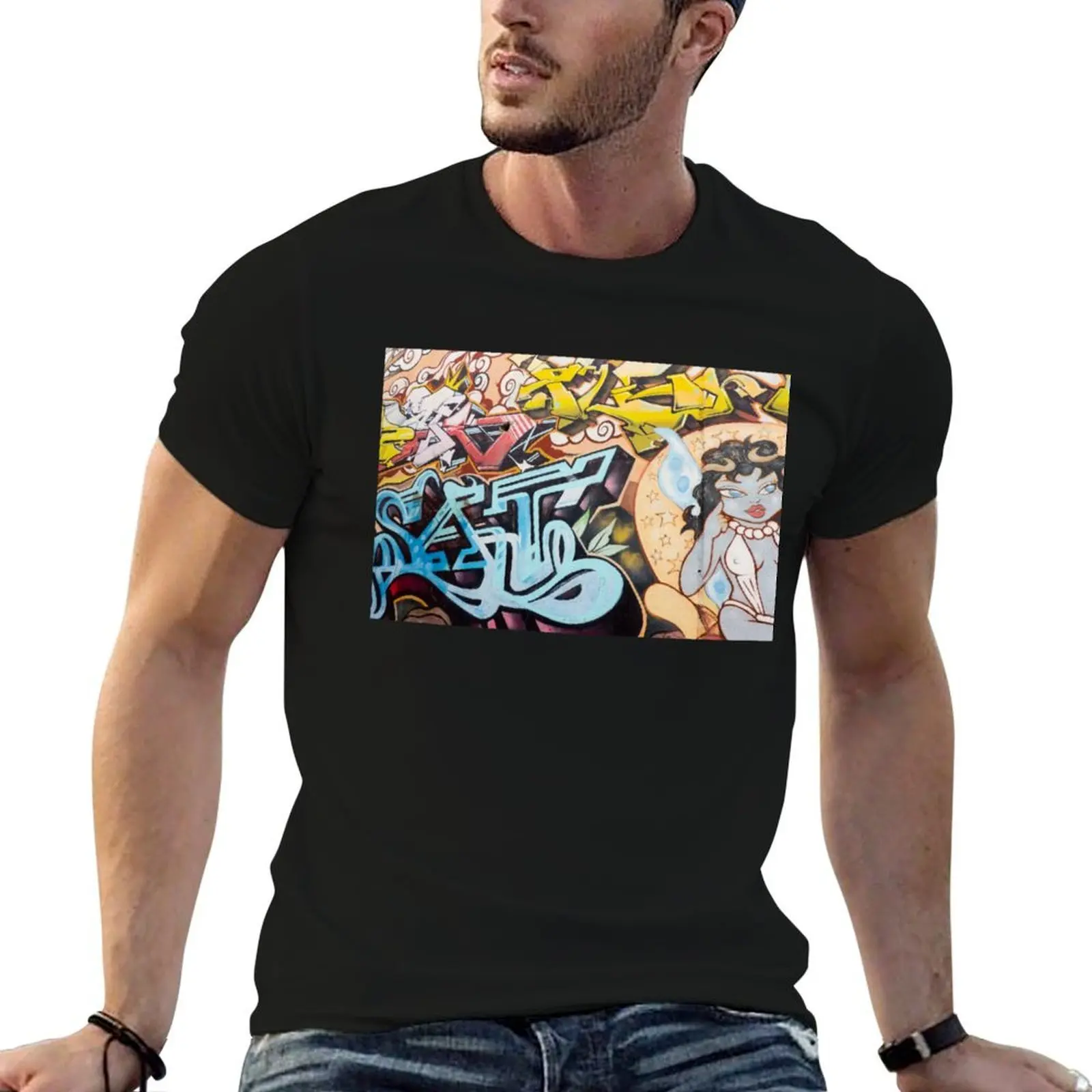 Graffiti, Fitzroy, Melbourne. T-Shirt baggy shirts summer top men tshirt