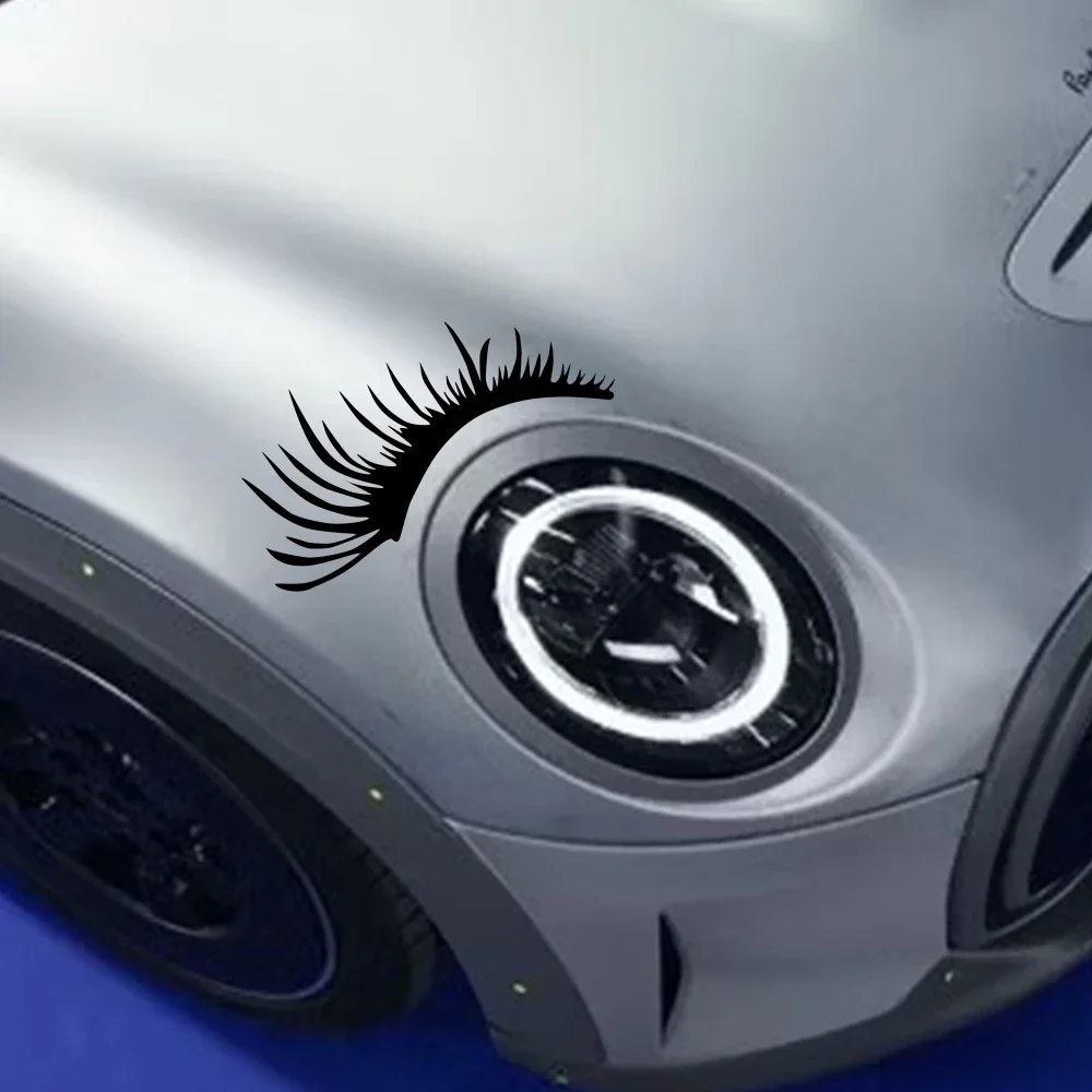 2Pcs Car Headlight Eyelash Stickers Vinyl Cute Decals For Volkswagen VW Beetle Mini Cooper S Countryman Smart Auto Accessories