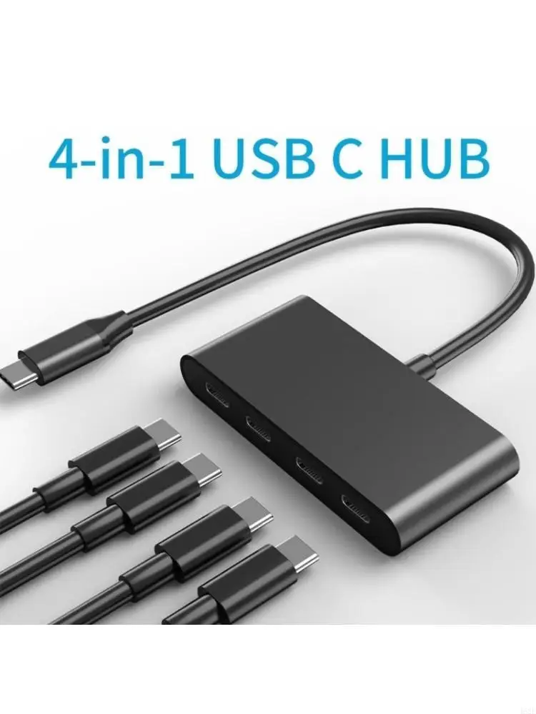 

Концентратор USB C 462E, 4 порта, разветвитель типа C, передача данных только из алюминиевого сплава 5 Гбит/с, легкий вес для