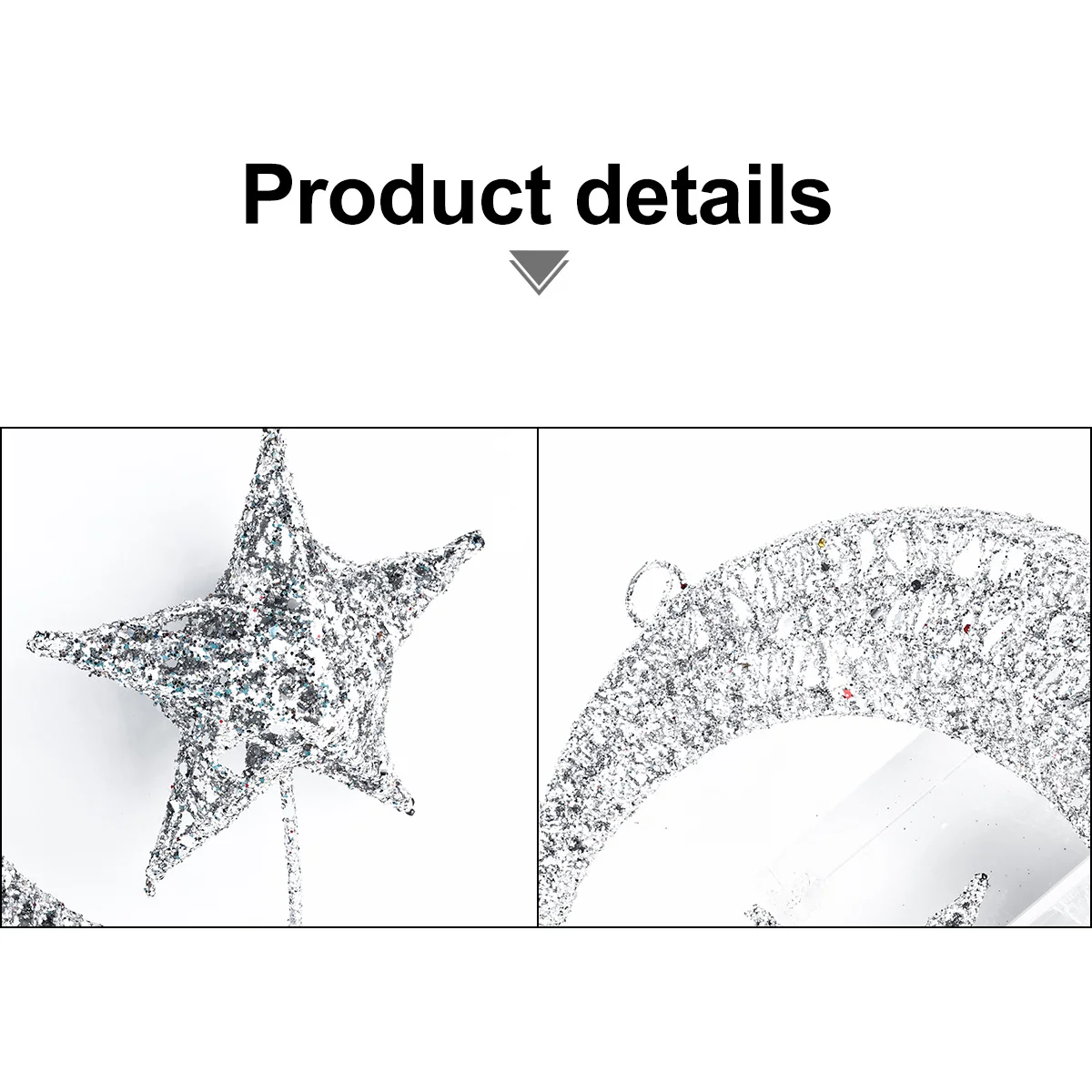 

1Pcs Christmas Moon Star Iron Art Pendant 20cm Hanging Decor Glitter Ornament Home Garden Wall Ornament Christmas Pendant Decor