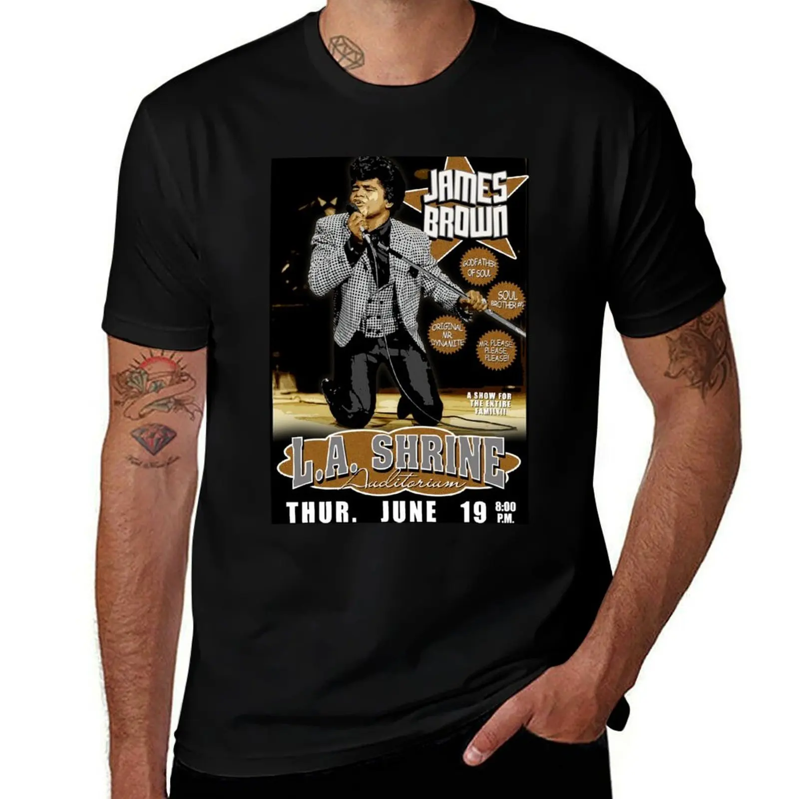 

James Brown Poster D-8 Poster T-Shirt Casual Loose Fit Short Sleeve T-Shirt