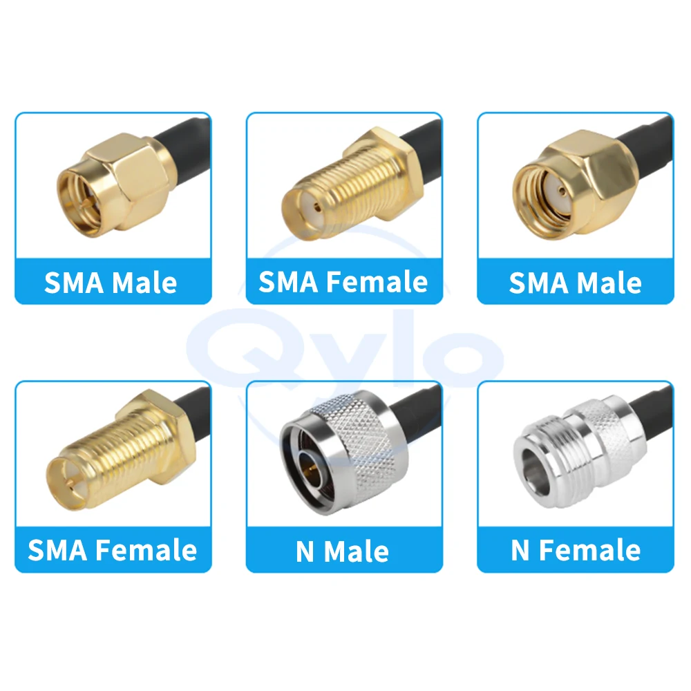 (1 pcs) LMR240 SMA Male to Male to N Male Extension Cable N JK Adapter Cable Router AP RF Extension Cable 50-4