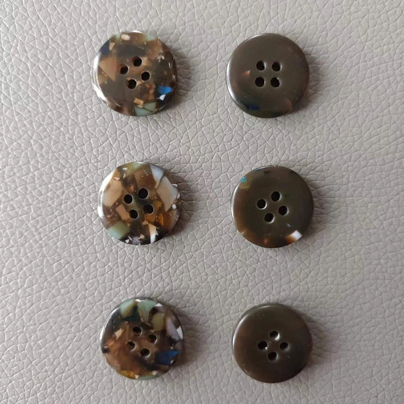 10Pcs Floral Pattern Resin Button 4 Holes Coat Sewing Clothes Round Buttons Garment Decoration Plastic Flatback Scrapbook Button