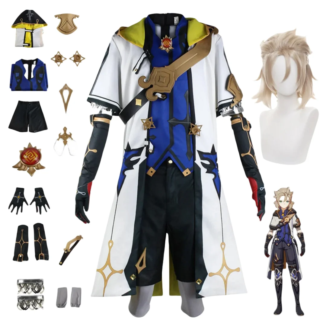 Albedo Cosplay Kostuum Schoenen Laarzen Pruik Cosplay Anime Halloween Feest Kerstkleding