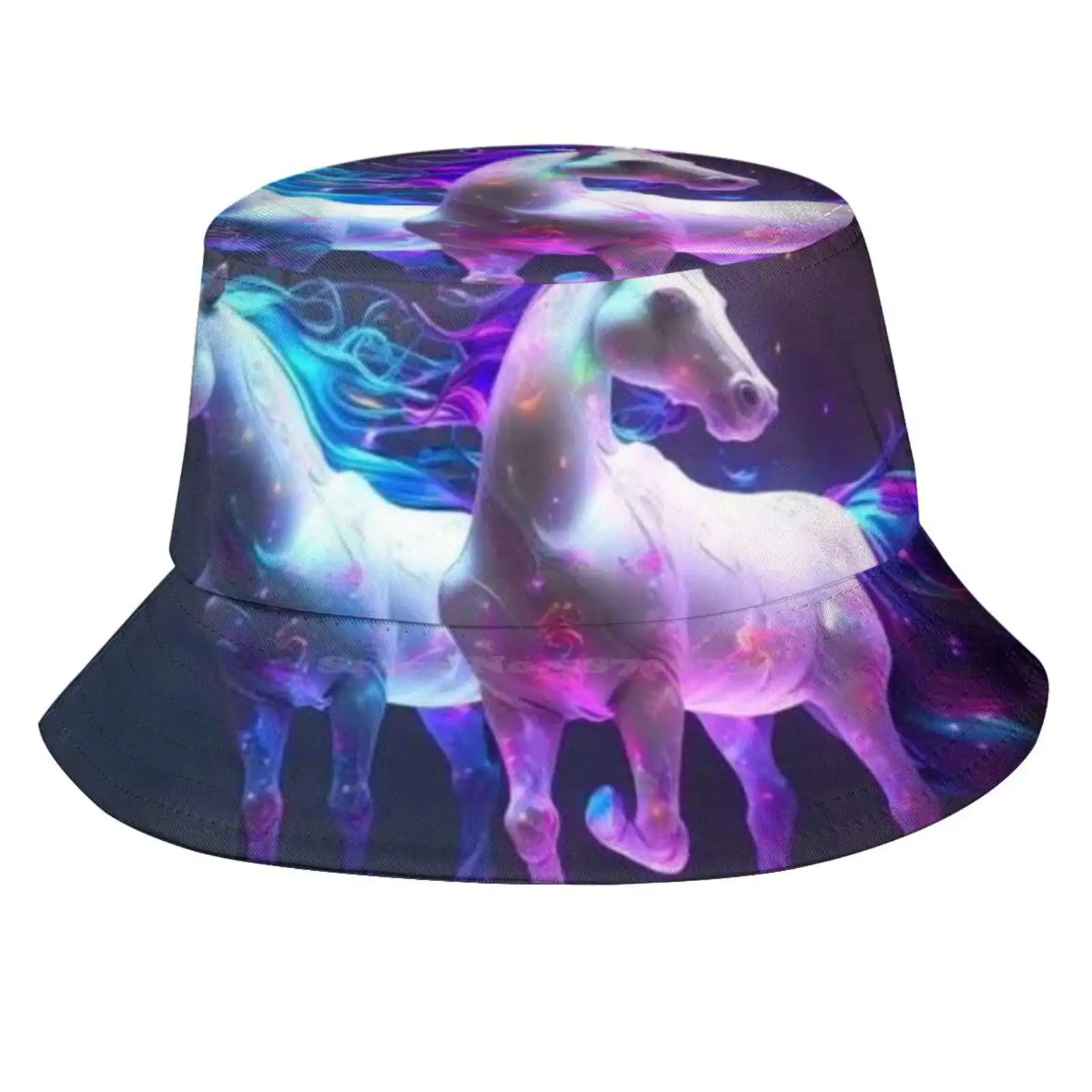 Colourful And Beautiful Unicorns Sun Cap Fisherman Hat Bucket Hats Unicorn Wars Fantasy Funny Unicorns Unicorns Player Magical