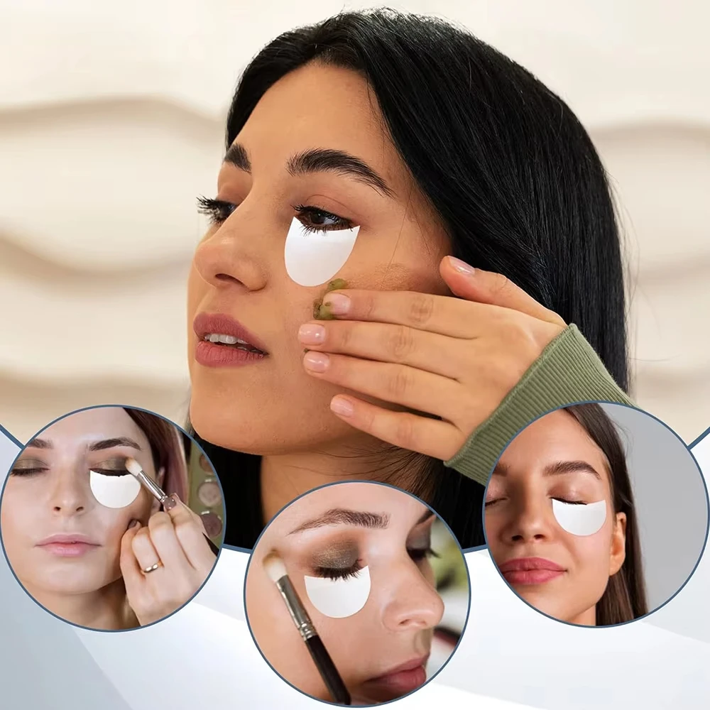 Picture 7: 100/300pcs Cotton Disposable Lash Patch Stickers Removing Eyelashes Eye Pads Patch For Eyelash Extension Makeup Application