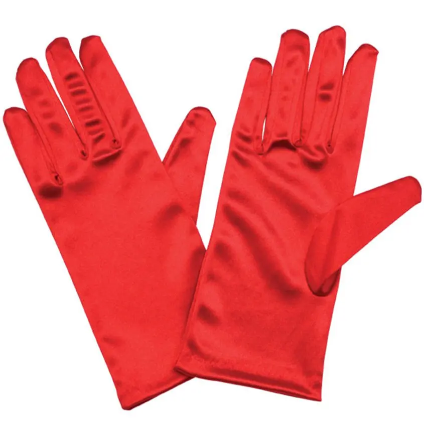 Red color adult height lycra show glove