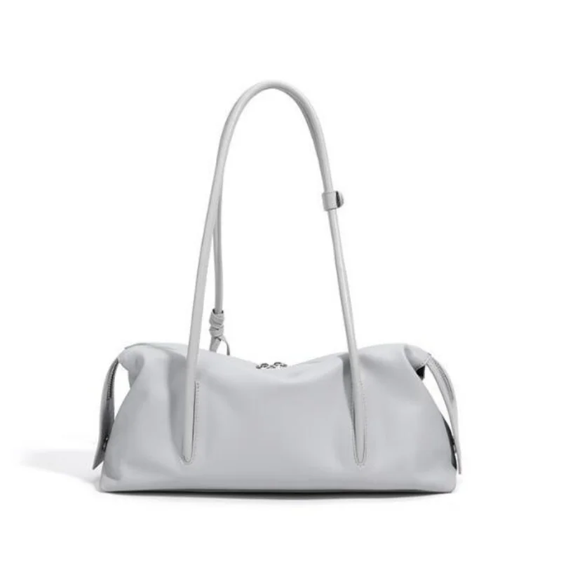 Genuine Leather Minimalist Style Casual Handbag for Lady Functional Commuting Shoulder Bag Pillow-shaped Fashion Underarm Bags