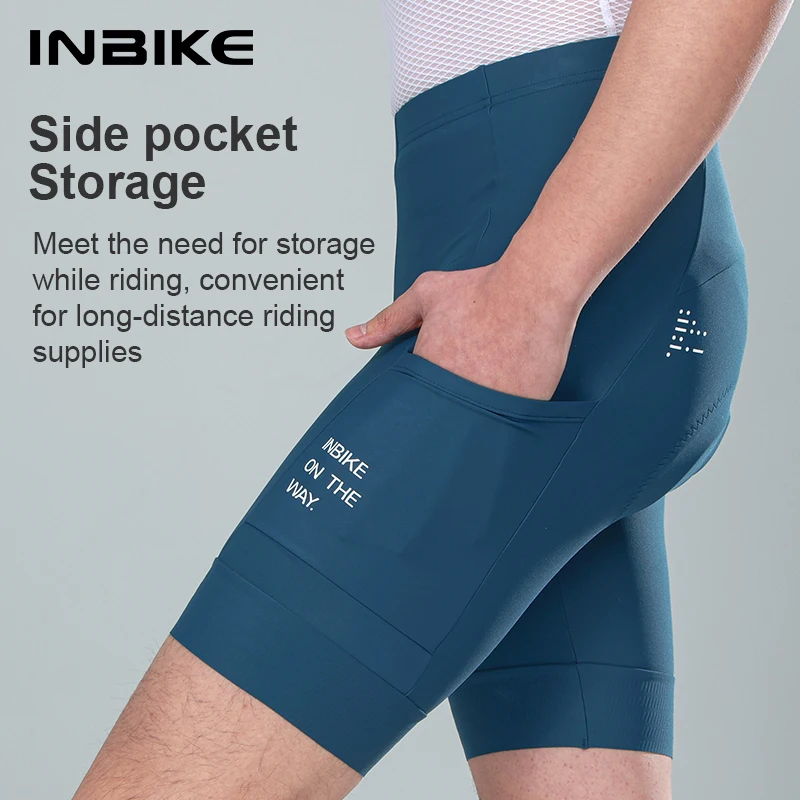 INBIKE New Summer Man Cycling Shorts with Pocket Breathable Men\'s Bike Pants Biking Clothing Quick Dry MTB Road Bicycle Shorts